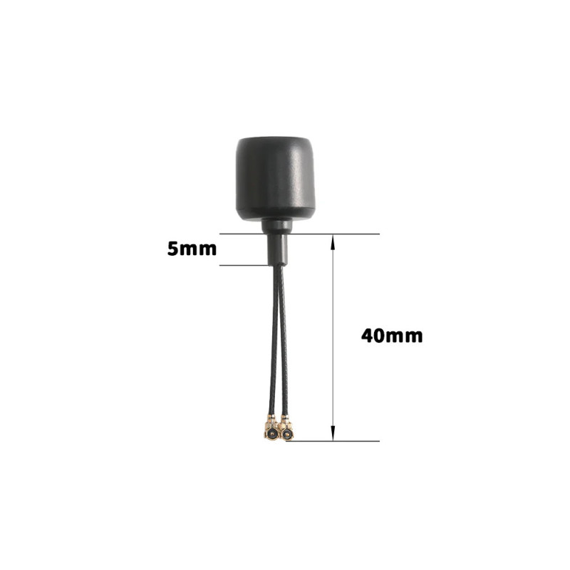 Antena FPV FlyFishRC Dual-Band 5.8GHz/2.4GHz UFL do DJI O3 - IPEX x2, 40/95/145mm