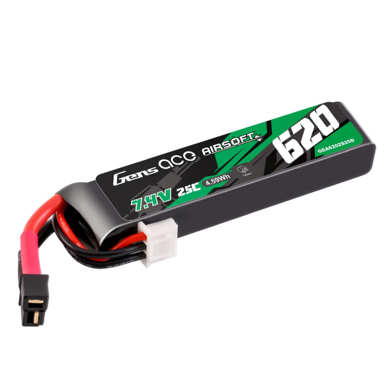 Akumulator LiPo Gens Ace 620mAh 2S 25C - do pistoletów ASG, Mini Deans T