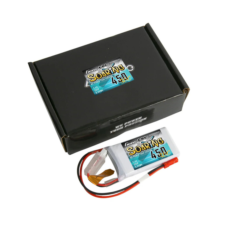 Akumulator LiPo Gens Ace Soaring 450mAh 2S 30C - do małych modeli RC, JST-SYP