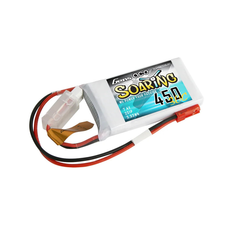Akumulator LiPo Gens Ace Soaring 450mAh 2S 30C - do małych modeli RC, JST-SYP