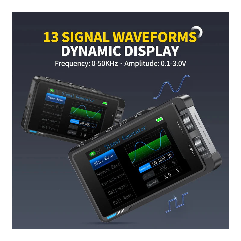 Oscyloskop cyfrowy FNIRSI DS215H 2w1 - 2 kanały 50 MHz, 250 MSa/s, generator DDS 50 kHz