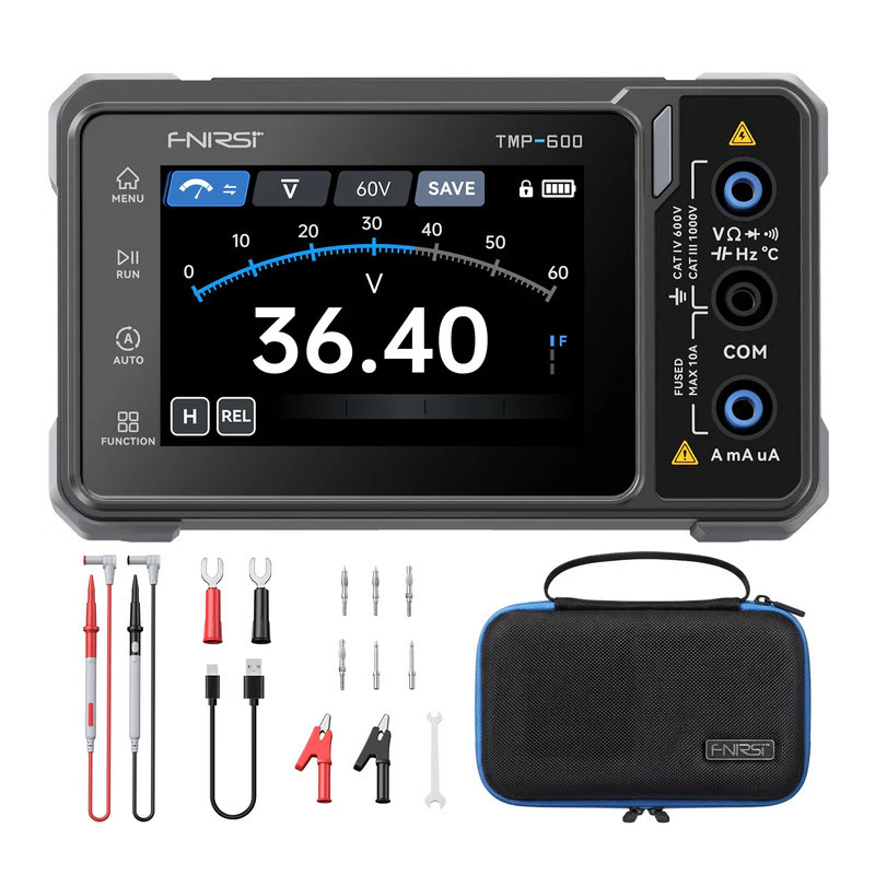 Multimetr cyfrowy FNIRSI TMP-600 - True RMS 60000 zliczeń, ekran dotykowy 3.5 cala, USB-C