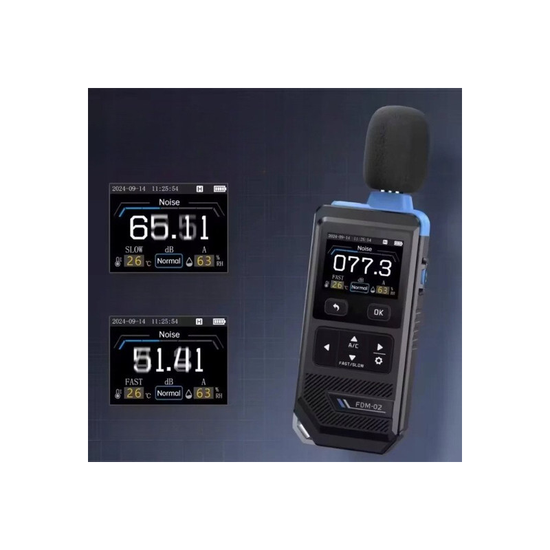 Miernik dźwięku FNIRSI FDM-02 sonometr 30-130 dB | Avifly
