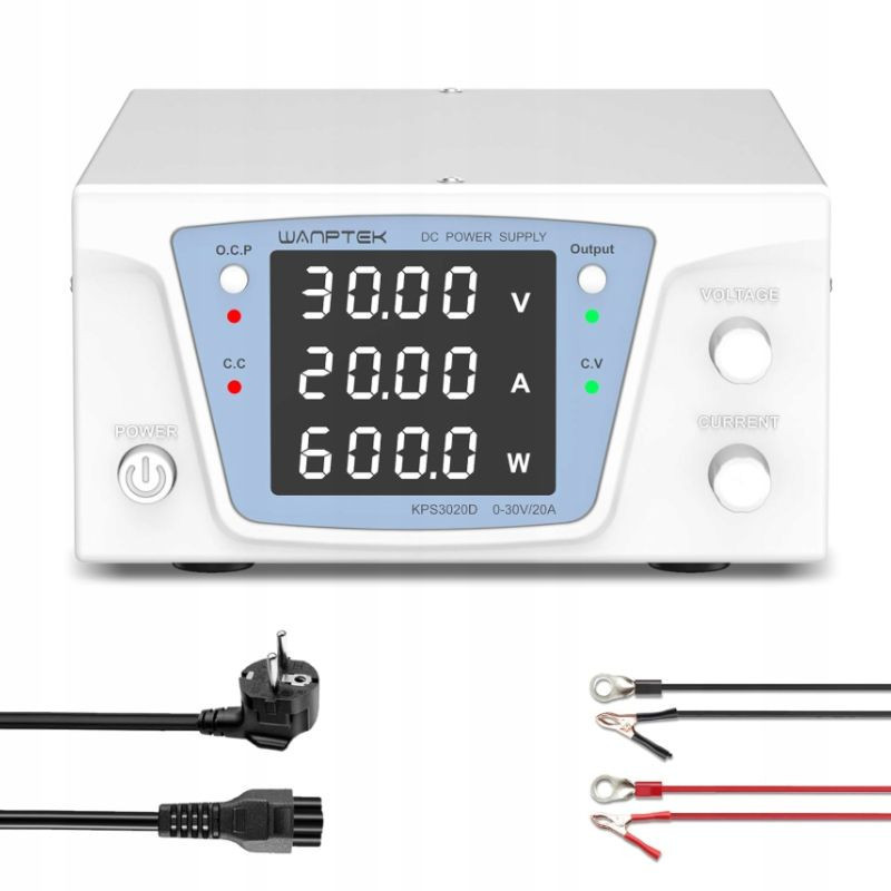 Zasilacz laboratoryjny WANPTEK KPS6010D - 0-60 V, 0-10 A, 600 W, CV/CC i OCP