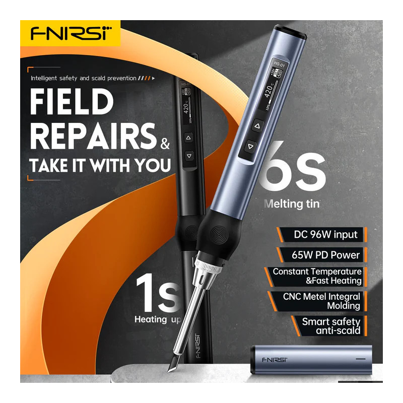 Lutownica FNIRSI HS-01 96W USB-C niebieska | Avifly