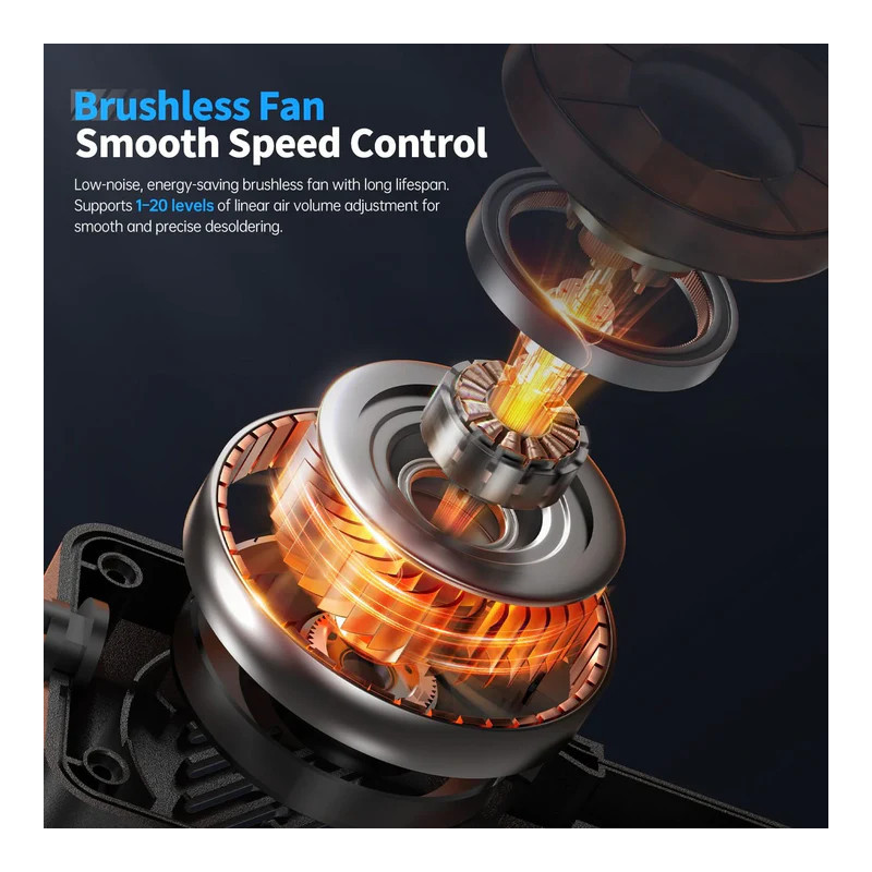 Stacja hot air FNIRSI SAG-55 Standard 550W - do lutowania SMD, 100-450C, nawiew 80 l/min