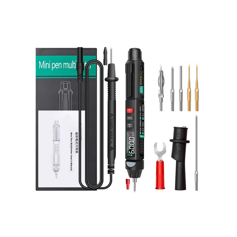 Multimetr długopisowy ANENG A3008 Pro - True RMS, 6000 zliczeń, NCV, 1000 V DC