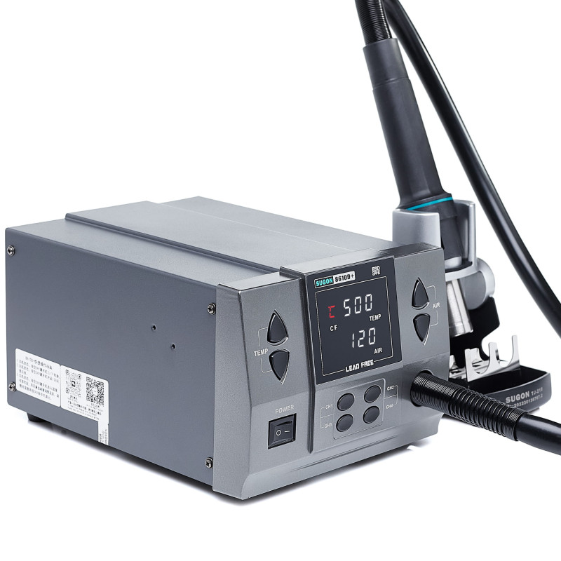 Stacja lutownicza Hot Air SUGON 8610D+ - 1000W, 100-500C, 4 programowalne kanały