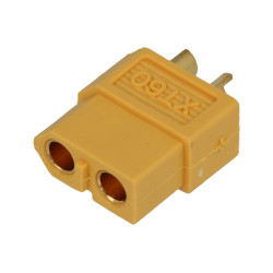 Złącze zasilające AMASS XT60-F żeńskie - 35A, 600V DC, montaż lutowany