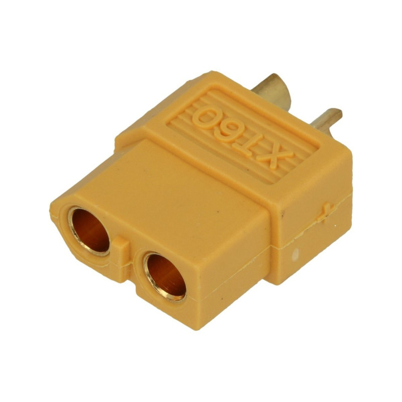 Złącze zasilające AMASS XT60-F żeńskie - 35A, 600V DC, montaż lutowany
