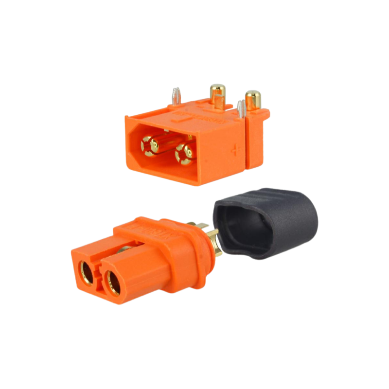 Zestaw złączy AMASS XT60I-F + XT60IPW-M - 3-pin, 35A, przewód i PCB 90 stopni
