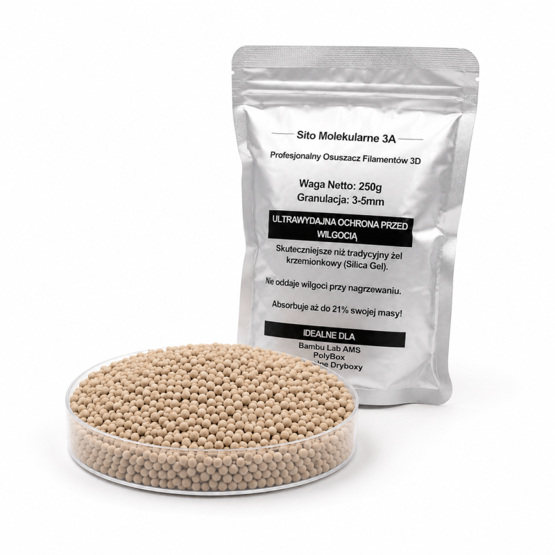 Sito molekularne 3A Avifly 250 g - osuszacz do filamentu 3D, granulat 3-5 mm