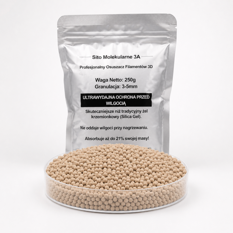 Sito molekularne 3A Avifly 250 g - osuszacz do filamentu 3D, granulat 3-5 mm