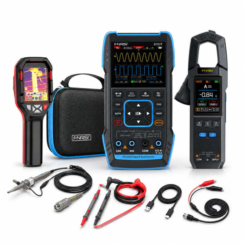 Zestaw diagnostyczny Habotest HT821A + FNIRSI 2C53T High Profile + DMC-100 - termowizja, oscyloskop 50MHz, 600A