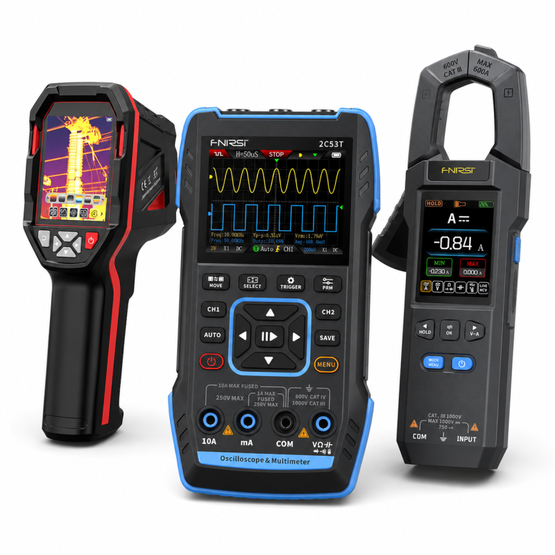 Zestaw diagnostyczny Habotest HT821A + FNIRSI 2C53T High Profile + DMC-100 - termowizja, oscyloskop 50MHz, 600A
