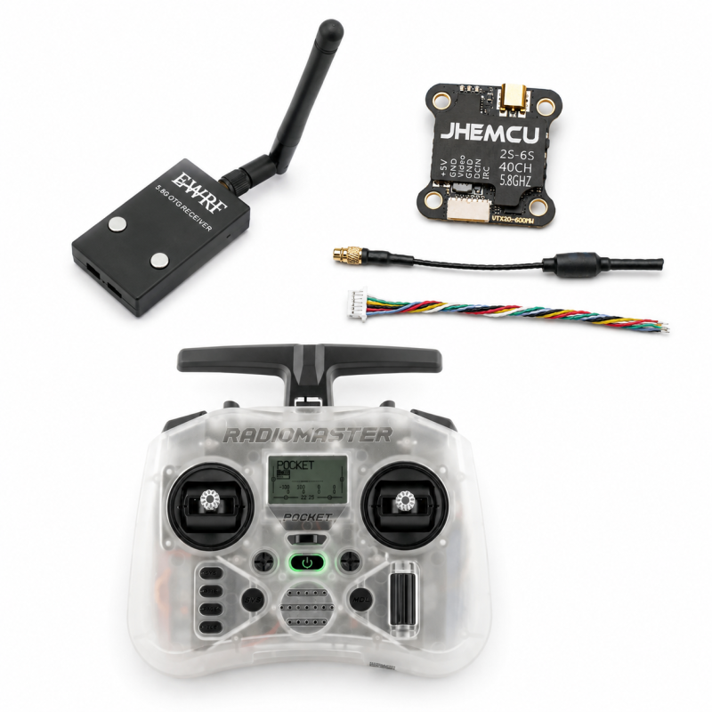 Zestaw FPV RadioMaster Pocket ELRS + JHEMCU VTX20-600 + EWRF OTG 5.8GHz