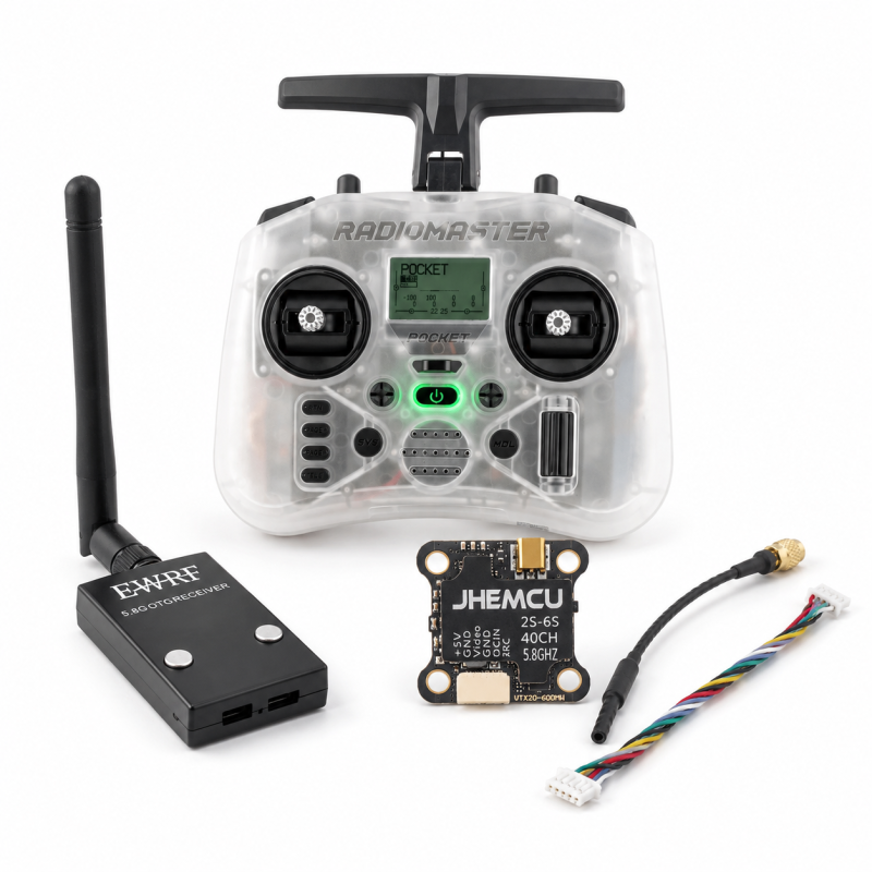 Zestaw FPV RadioMaster Pocket ELRS + JHEMCU VTX20-600 + EWRF OTG 5.8GHz
