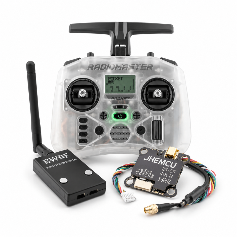Zestaw FPV RadioMaster Pocket ELRS + JHEMCU VTX20-600 + EWRF OTG 5.8GHz