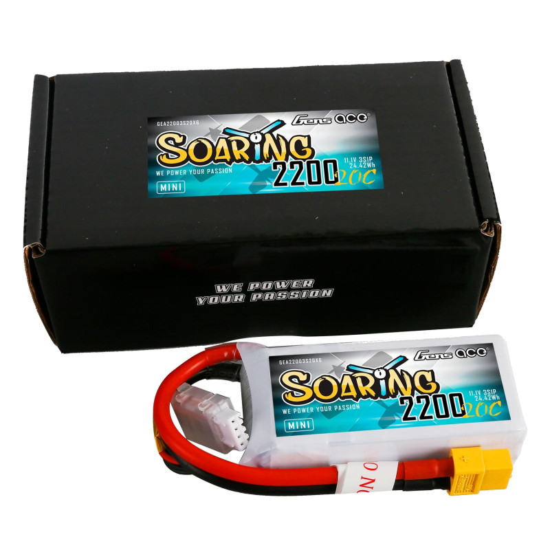 Akumulator LiPo Gens Ace Soaring 2200mAh 3S 20C - 11.1V, XT60, do modeli RC