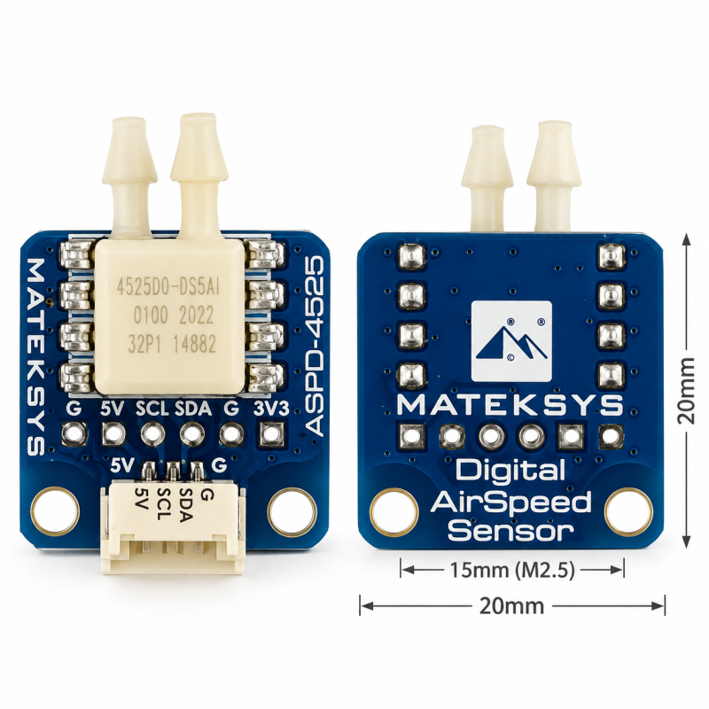 Czujnik prędkości powietrza MatekSys ASPD-4525 - cyfrowy airspeed sensor I2C