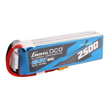 Akumulator LiPo Gens Ace 2500mAh 6S 80C - Bateria RC 22.2V, złącze XT60