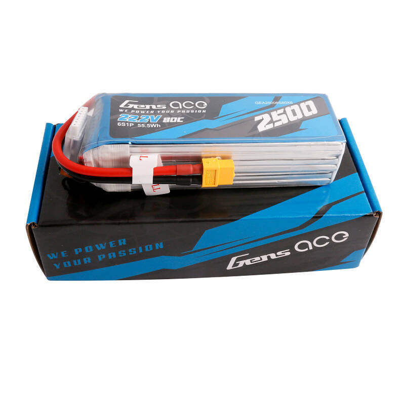 Akumulator LiPo Gens Ace 2500mAh 6S 80C - Bateria RC 22.2V, złącze XT60