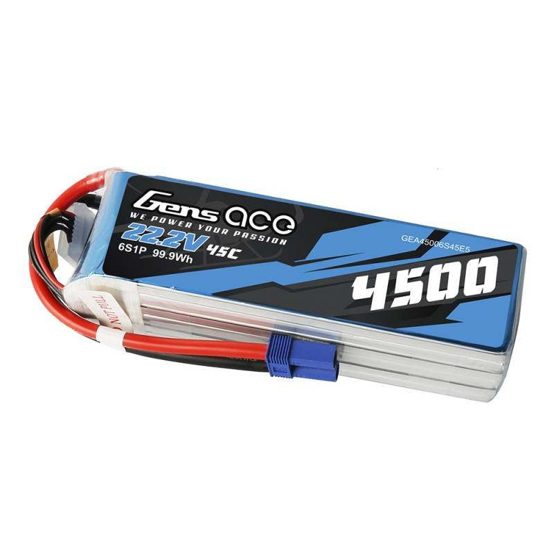Akumulator LiPo Gens Ace 4500mAh 6S 45C - Do śmigłowców RC 500, 22.2V, złącze EC5