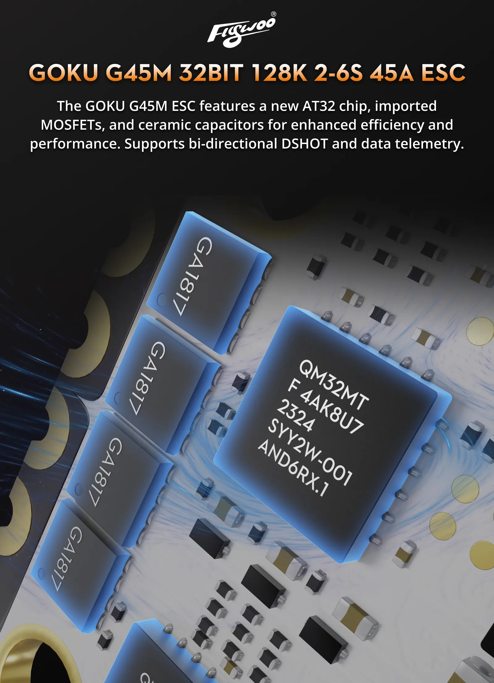 High-performance 4in1 ESC for 3–5" freestyle quadcopters