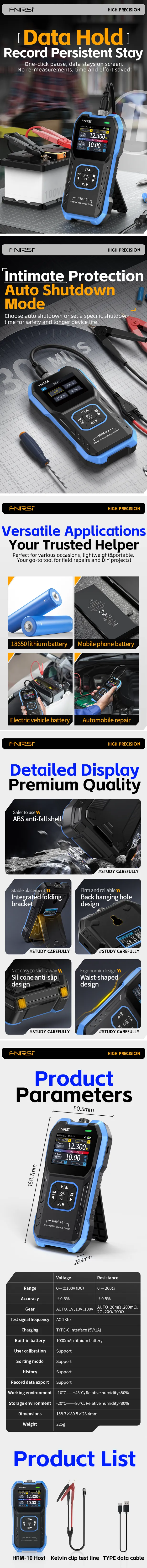 FNIRSI HRM-10 – accurate battery health analyzer