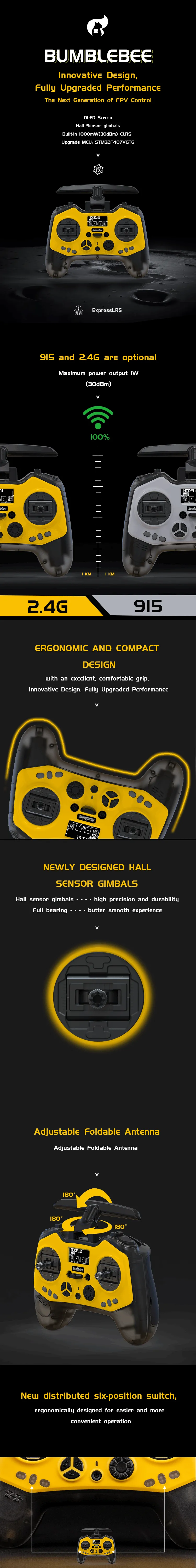 Jumper T-Pro S Bumblebee – nadajnik RC ExpressLRS