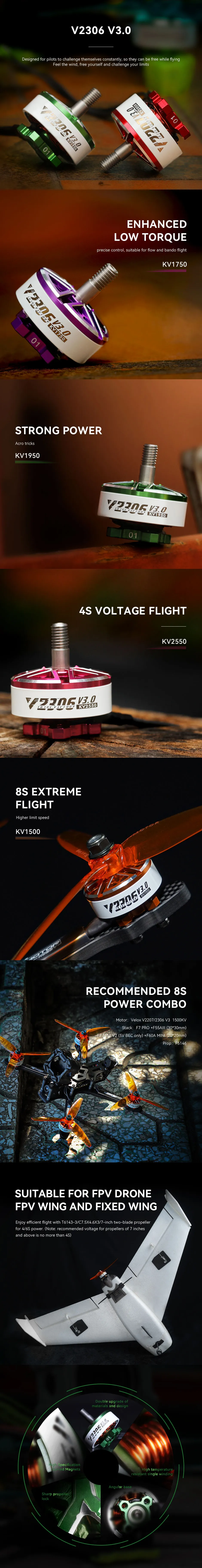T-Motor V3 2306 motor 4S/6S compatible