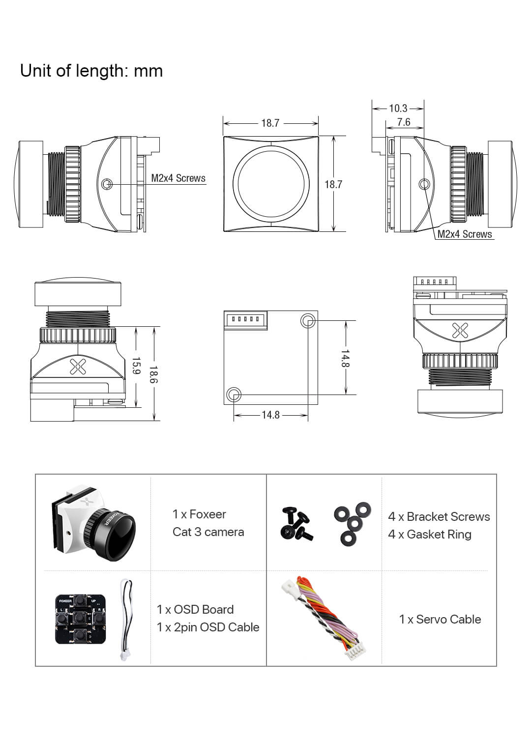 Specification of Foxeer Cat 3 camera