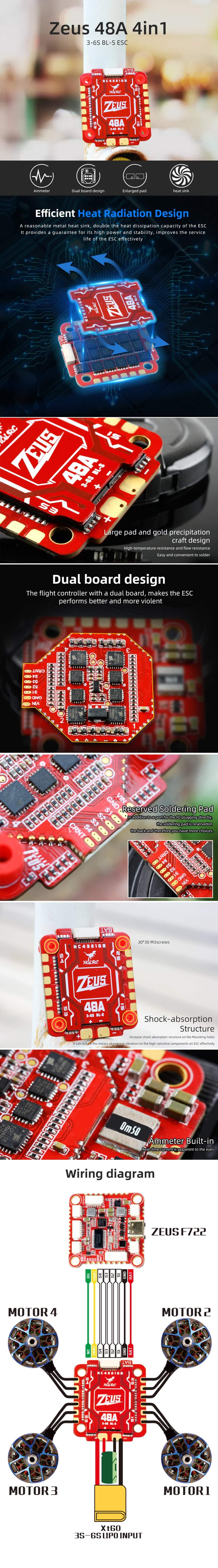 ESC for FPV racing drone with camera 
