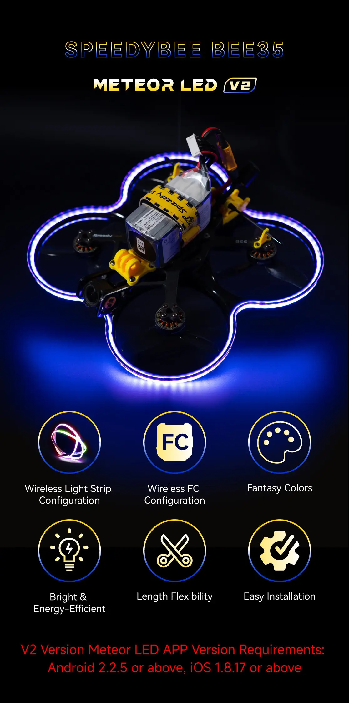 FPV drone lighting accessories for visibility